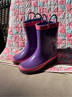 Purple and Pink Kids Rain Boots Size 13/1